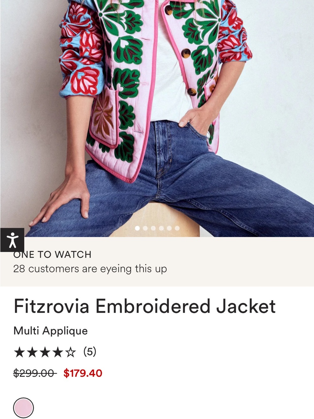 Boden jacket NWT 8 Fitzrovia embroidered jacket, gorgeous, classic - Picture 5 of 12